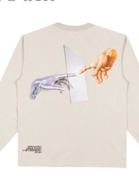 Men's Cream Graphic Long-Sleeve Tee - Connection Artwork